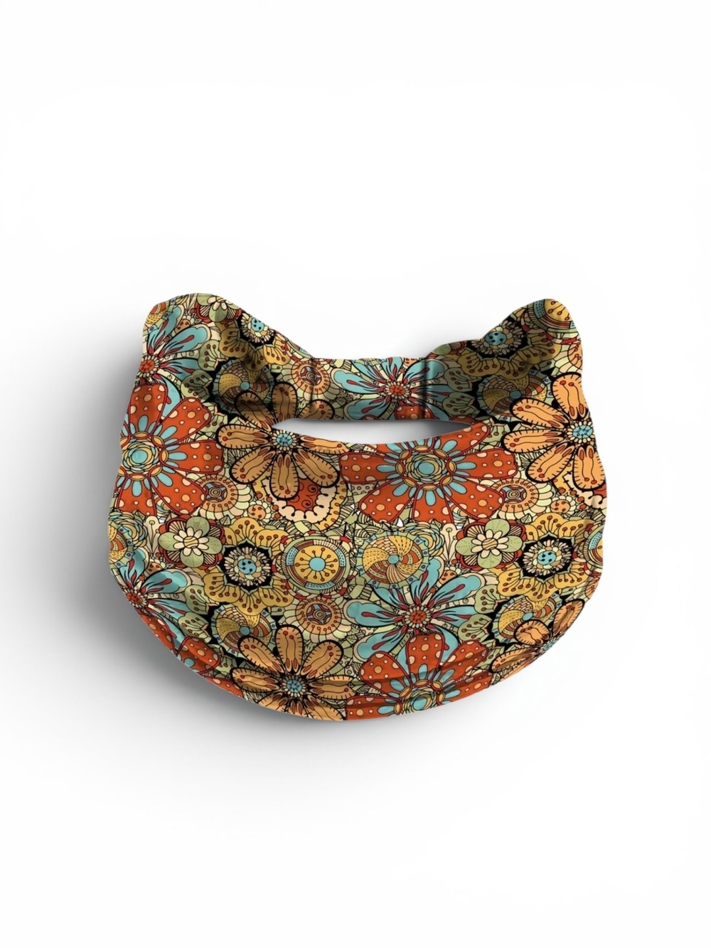 Boho Floral Headband Vintage Flower Hair Wrap Yellow Orange